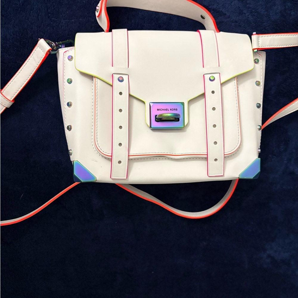 Michael Kors Cream Crossbody Bag with Multicolor Accents